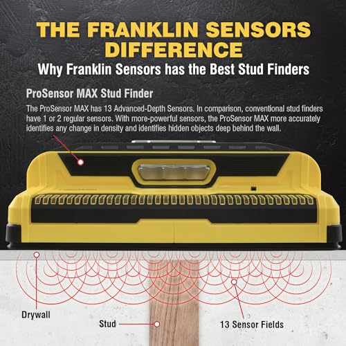Franklin Sensors ProSensor MAX 13-Sensor Stud Finder, 2.5-in Deep Detection