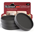 Yelanon Furniture Coasters 4 Pcs 4" Round Black Caster Cups for Hardwood - size: 4pcs 4" Round Black