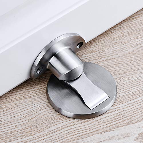2 Pack 304 Stainless Steel Door Stoppers, Magnetic Door Stop, 3M Double-Sided Adhesive Tape, No Drilling, Door Stop Wall Protector, Office Door Catch, Stop Door