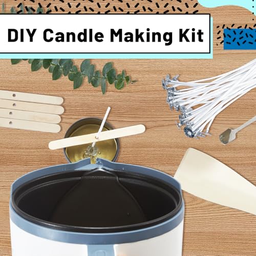 Ksedcon Wax Melting Pot Kit with Thermometer, Wicks and 3 Candle Dye Colors - size: wax melting pot kit 7pcs
