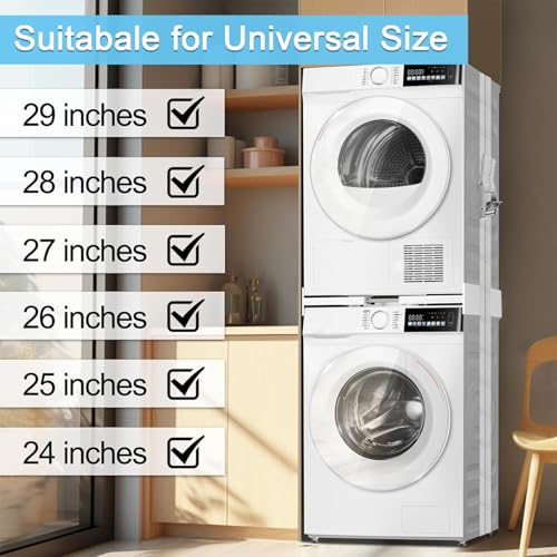 Upgrade Washer Dryer Stacking Kit - Universal Washer Dryer Stacking Kit | Adjustable 29/28/27/26/25/24 Inch - Small Space Saving Solution Stacking Kit for Washer and Dryer with Ratchet Strap - style: Upgrade Universal Stacking Kit