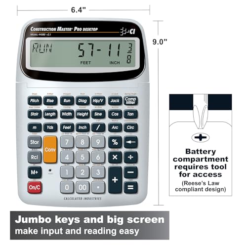 Calculated Industries 44080 Construction Master Pro-Desktop Advanced Construction Math Feet-Inch-Fraction Calculator with Trig Tool for Architects, Estimators, Contractors, Builders and Remodelers - style: Desktop