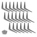 Metal 4" x 5" inch Wall Corner Angle Shelving Shelf Brackets, Grey, Pack of 20 - size: 4" x 5" inch