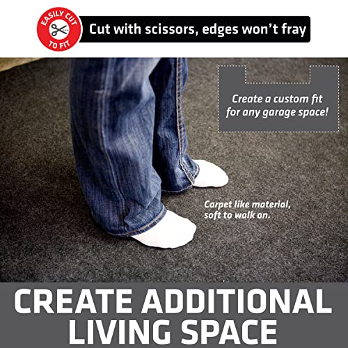 Drymate Garage Floor Mat, (20' x 7'4"), Protects Surfaces, Transforms Garage, Absorbent, Waterproof, Durable (USA Made) (Charcoal) (Includes Double Sided Tape) - size: 7'4" x 20' (Rectangular)