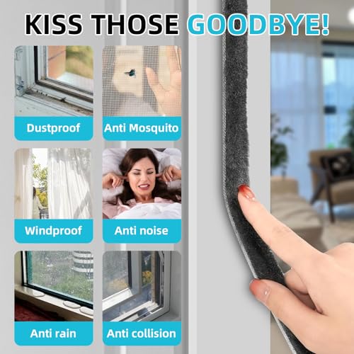 Weather Stripping Door Window Seal Strip, 32.8FT Self-Adhesive Soundproofing Weatherstrip, Draft Blocker Dustproof Strip for Sliding Windows, Doors, Cabinets (0.35" W x 0.35" H) - size: 0.35x0.35x33FT