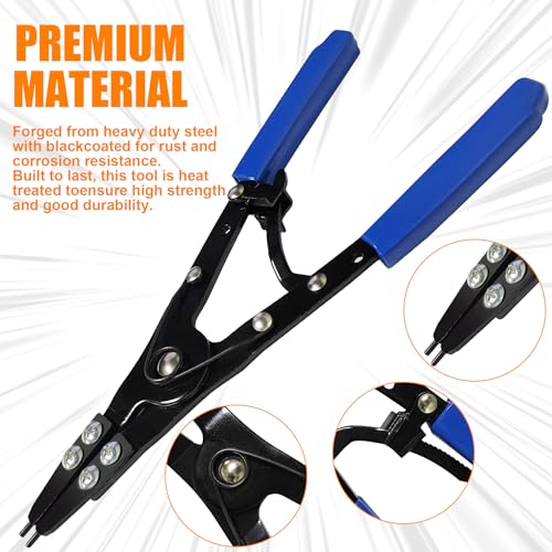 38700 Snap Ring Pliers External 10" Large Heavy Duty Ratchet Locking Design Anti-slip Circlip Pliers Blue Automotive Removal Tool Kit Compatible with Ford Super Duty Pickups 2007 and Newer (Blue) - color: Blue