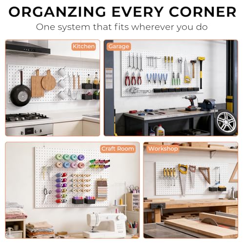 INCLY 120PCS Pegboard Accessories Organizer Kit with Peg Borad Hooks & Bins - size: 120 PCS