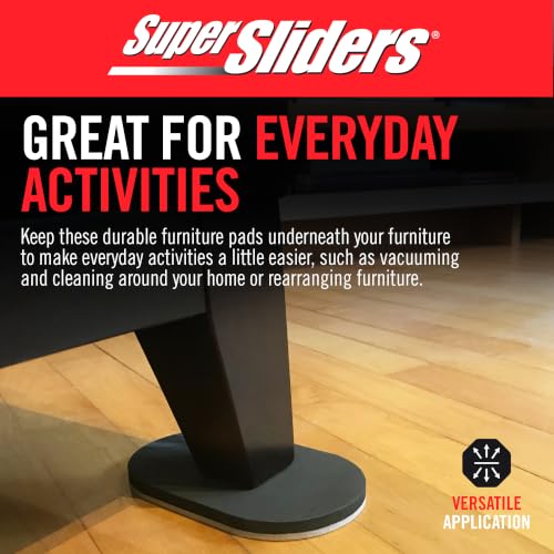 Super Sliders 3-1/2" x 6" Small Oval Reusable Felt Furniture Sliders for Hard Surfaces, Anti-Slip Protective Furniture Moving Pads for Beds, Sofas, Dressers, Set of 4, Beige - size: 3-1/2 x 6 Inch Oval, style: For Hardwood