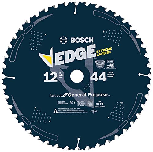 BOSCH DCB1244 12 In. 44 Tooth Daredevil Table and Miter Saw Blade General Purpose - size: 12" Diameter, style: 44 Teeth