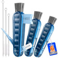 Holikme 6 Pack 4 in 1 Cup Lid Cleaning Brush 3 Straws Bottle Brush,Navy - color: Navy