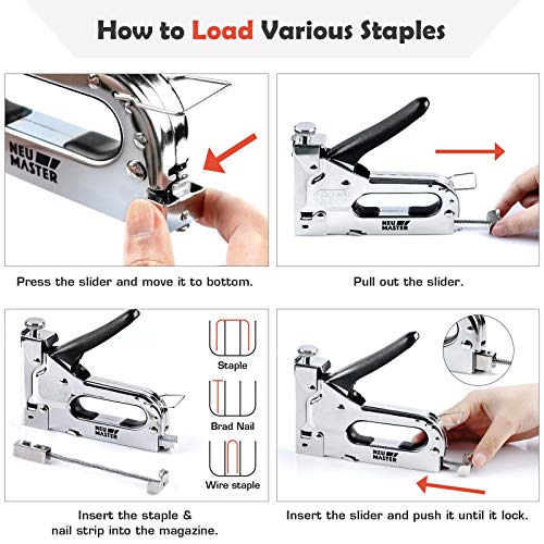 NEU MASTER Staple Gun with Staple Remover, Upholstery Staple Gun for Wood - style: 3 in 1 Staple Gun