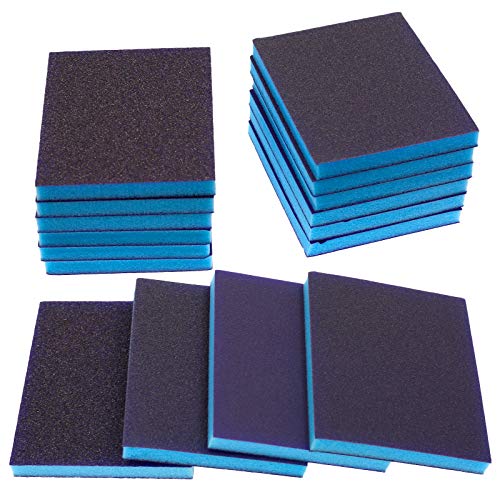 BokWin 16Pcs Sanding Sponge 60/100/120/220 Grit Sanding Blocks - size: 60 Grit/ 100 Grit/ 120 Grit/ 220 Grit