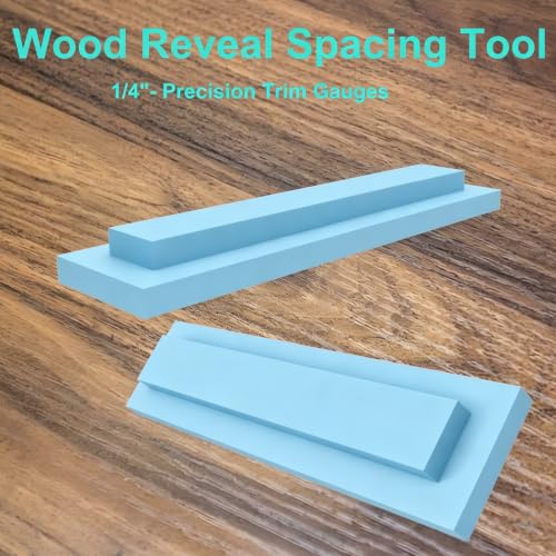 Trim Reveal Tool - 1/4 Precision Trim Gauges - Non-Damaging Hard Plastic Door Reveal Marking Tools - Accurate Jamb Marking - Wood Reveal Spacing Tool (LightBlue) - size: 1/4 LightBlue