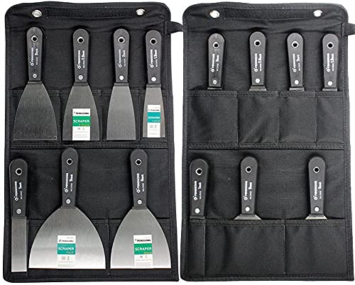 7PCS Drywall Tools, Putty Knife Set, 50# Steel Drywall Taping Knife,Spackle Knife,Wallpaper Scraper Putty Knives, Paint Remover for Wood, Scraper Tool With Storage Bag, Tool Gifts for Men