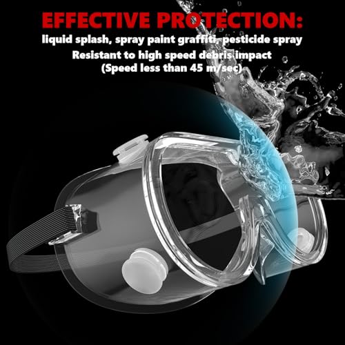 Super More Anti-Fog Protective Safety Goggles Clear Lens Wide-Vision - color: Transparent