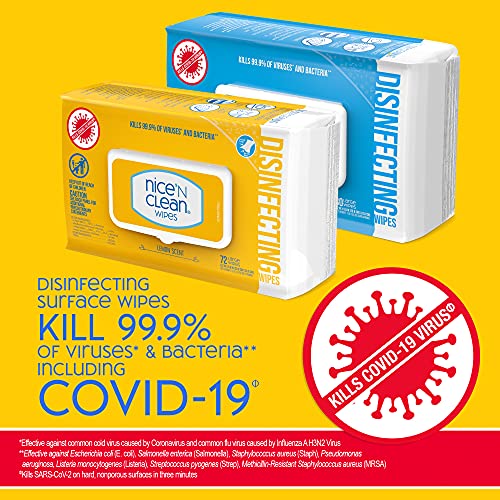Nice 'N Clean Disinfecting Surface Wipes 304ct | Cleans & Disinfects Home & Kitchen Surfaces | Fresh & Lemon Scent - size: 304 Count (Pack of 1)