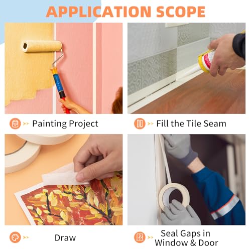 KICNIC Painter Tape White Masking Tape, 0.7 in x 60 yd, 3 Rolls, Removable - color: White, size: 3 Rolls