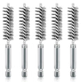 5Pcs 9/16" Stainless Steel Wire Bore Brush for Power Drill Cleaning - size: 14mm | 9/16"