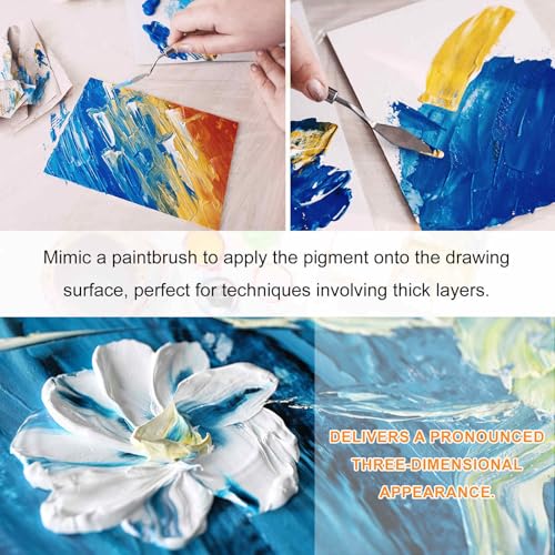 HARFINGTON 2pcs Palette Knife Painting Tool 1.77" x 0.55" Stainless Steel Art Spatula Pallet Knives Scrapers Tools with Plastic Handle for Acrylic Oil Canvas Mixing Spreading, Red/Silver - size: 1.77" x 0.55"