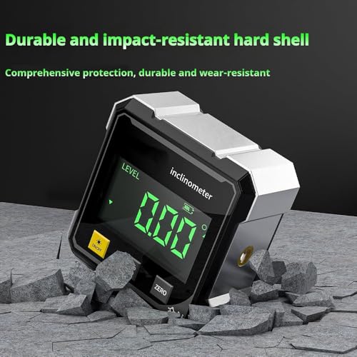 2026 Upgraded 4-Side Magnetic Digital Angle Gauge, Digital Angle Finder Magnetic, Cube Inclinometer with Backlight, Table Saw Miter Protractor, Woodworking Measuring Tool, Level Box for Hanging