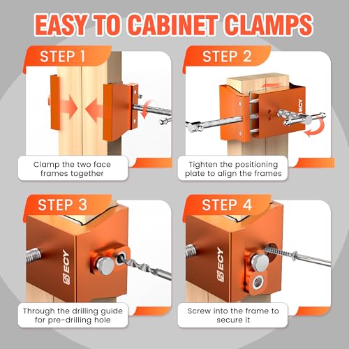 ECY Cabinet Clamps, Cabinet Face Frame Alignment Tool, 4 Pack, Orange - color: Orange - 4 Pack