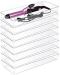 Manalete 8 Pcs Large Clear Plastic Drawer Organizer,15"x6" Vanity Organizer - size: 8 Pack 15"×6"