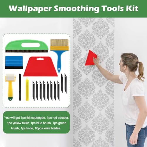 Wallpaper Smoothing Tool kit 17Pcs Wallpaper Tools Kits Smoother Tools Set