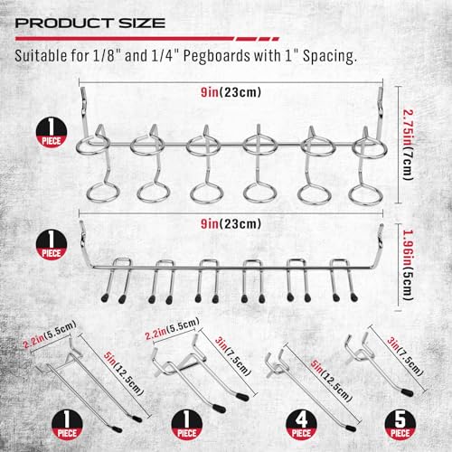 Ultimate 121-Piece Pegboard Hooks Set, Pegboard Accessories with Metal Hooks, Durable Peg Board Organizer Accessories, Pegboard Bins, Peg Board Tool Utility Hooks - color: 121 pcs -Black