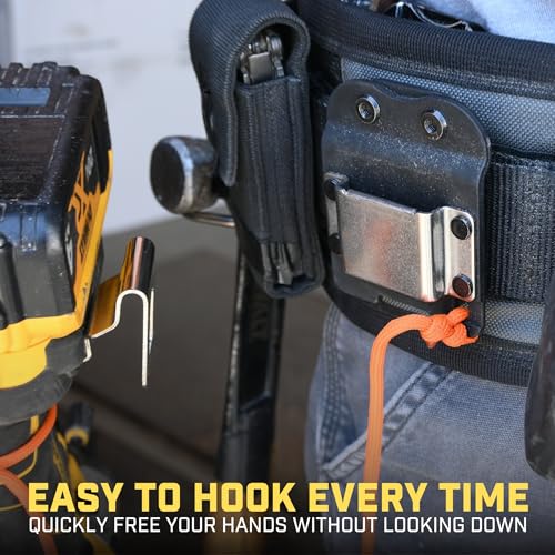 Holstery DriverMaster | Clip-On Tool Belt Drill Holder - Simple Hook Holster for Cordless Drill, Impact, Nailer, Tape Measure, or Any Tools with Hanger Clips - style: DriverMaster