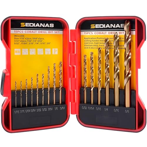 Cobalt Drill Bit Set - 15Pcs M35 HSS Twist Drill Bits, Straight Shank - style: 15 pcs Cobalt