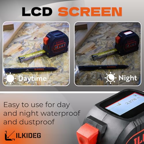 4-in-1 Digital Laser Tape Measure - Multitool Pen, 196ft Laser Measuring Tool, 16ft Measuring Tape, Crosshair Line Laser Level, Area/Volume/Pythagorean, Woodworking Tools, DIY, Ft/Ft+in/in/M Unit, edc
