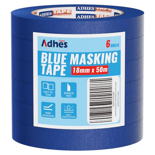 ADHES Blue Masking Tape Painter Tape 0.7inch 14Day UV-Anti - size: 18mm x 50m
