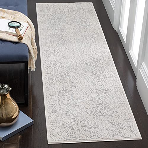 SAFAVIEH Reflection Runner Rug 2'3"x6', Light Grey & Cream RFT670C - color: Light Grey/Cream, size: 2'3" x 6' (Runner)