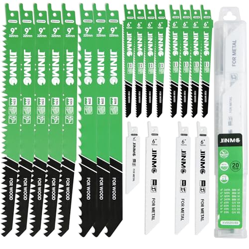 20-Piece Reciprocating Saw Blade Set with Organizer Case - size: 20 Pack
