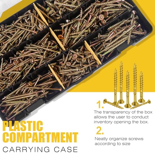 Wood Screws Assortment Kit with Assorted Torx Drive Deck Screws, 450pcs
