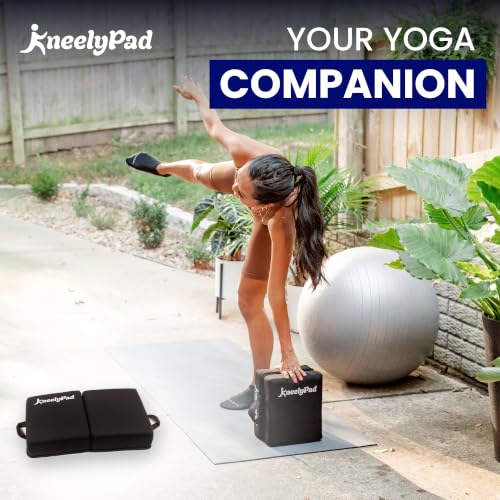 KneelyPad by Kneely | Kneeling Pad for Gardening, Exercise, Cleaning, & Mechanic Work | Extra Thick Memory Foam Knee Cushion for Gardening & More with Washable Cover | Foldable Knee Pad with Handle