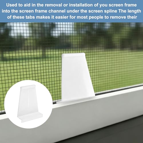 Screen Lift Tabs 30pcs White Plastic Universal Spline Channel Pull tabs
