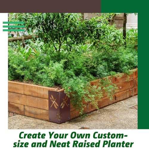 Duraaamo 4 Pack Raised Garden Bed Corner Bracket for Wood Planter Box