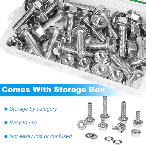 15 Sets M8-1.25 x 30mm Flanged Hex Head Bolts and Nuts Kits - size: M8-1.25 x 30mm