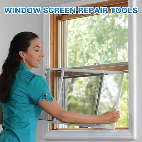 6 in 1 Screen Repair & Replacement Kit, Window Screen Roller Tool Set - size: 6 IN 1