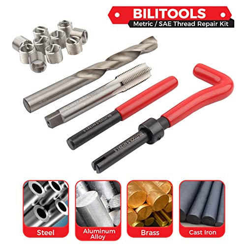 BILITOOLS M10x1.5 Thread Repair Kit, HSS Drill Helicoil Repair Kit Metric - size: M10 x 1.5, style: Metric