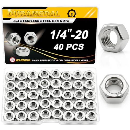 40Pcs 1/4-20 UNC Hex Nuts 304 Stainless Steel A2-70 Inch Thread - size: SAE 1/4-20;40pcs