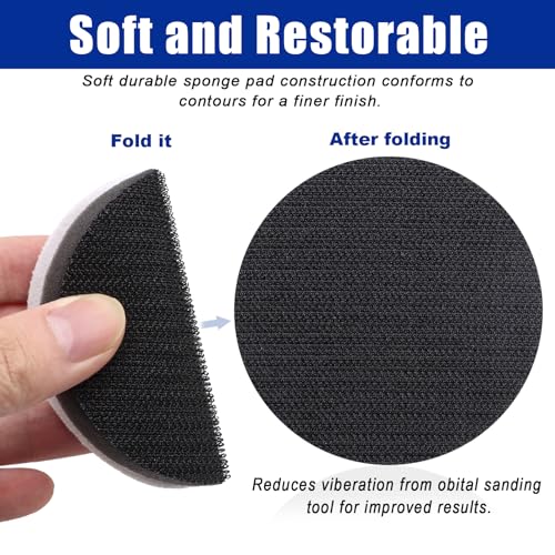 6 Pack 3 Inch Interface Pads - Foam Sanding Pads for Orbital Sander - size: 3 inch - 6 Pack