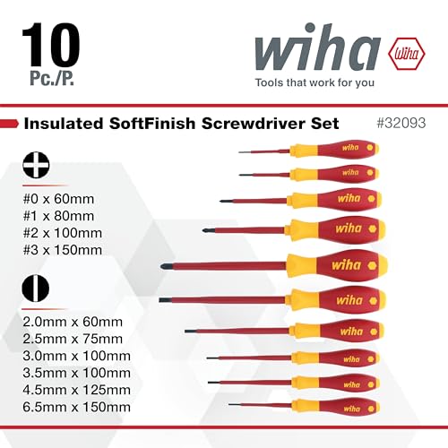 Wiha 32093 10 Piece Insulated SoftFinish Screwdriver Set