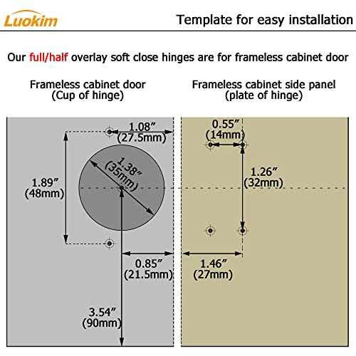 10Pcs Soft Close Half Overlay Cabinet Hinges with Clip-On Plate - color: Half Overlay, size: 10 Pieces