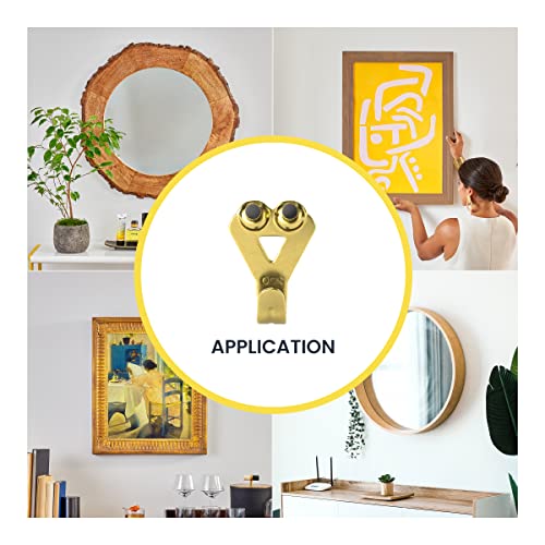 OOK 50616 Professional Picture Hangers, Art Hangers, Padded, Brass, Reusable Picture Hooks, 50lb (10 set) - size: 10 set, 50lb