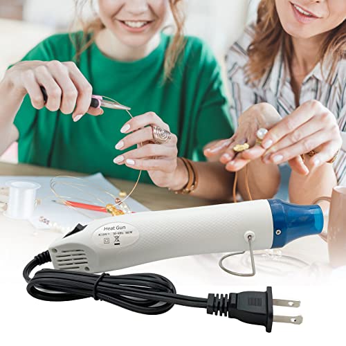 Heat Gun, Mini Hot Air Gun for DIY Crafts Embossing Shrink Wrap, White - color: White
