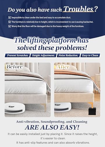 EclatBain Adjustable Bed Risers 3&4.3&5.3 Inch, 4000 lbs, 4 Pack Black - color: Square-4 Pack-black, size: 2 Layer(3inch)