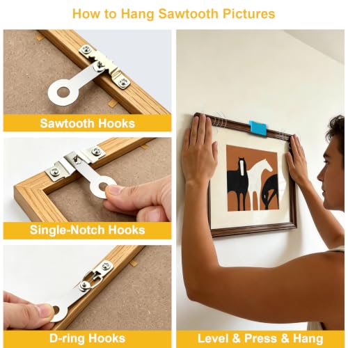 Picture Hanging Kit with Level Picture Frame Hanging Kit Tool, Blue