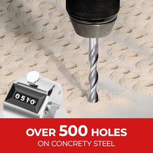 SDS Plus Rotary Hammer Drill Bit Set - 2-Piece 1/4" x 12" Concrete Masonry Drill Bits for Brick, Cement & Stone - Durable Alloy Tip, Fast Drilling - size: 1/4" x 12"